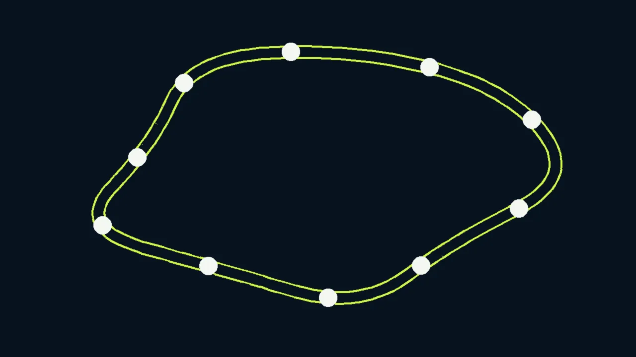 Abstract illustration of a simple map with dots joined by thin lines