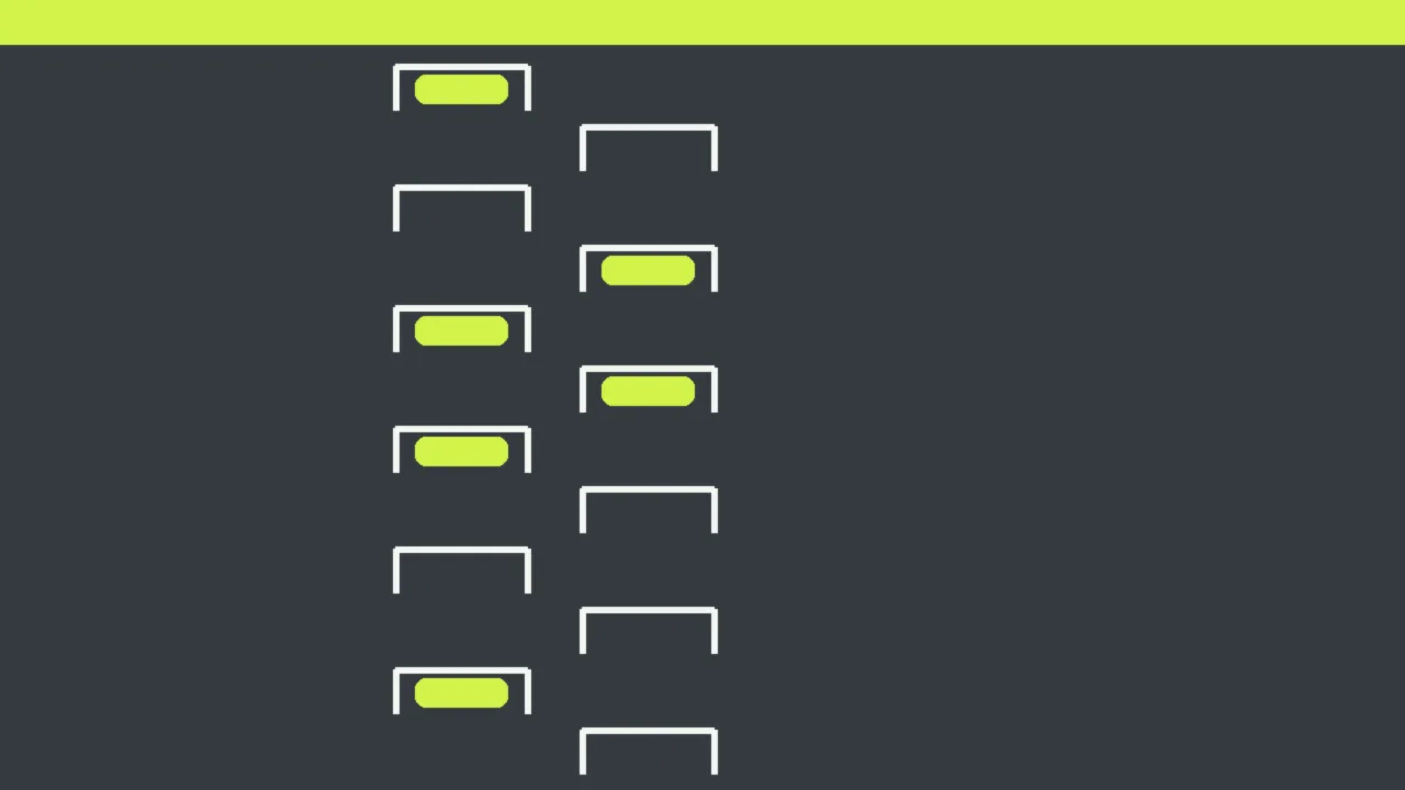 Abstract illustration of a starting grid seen from above with white slot markings