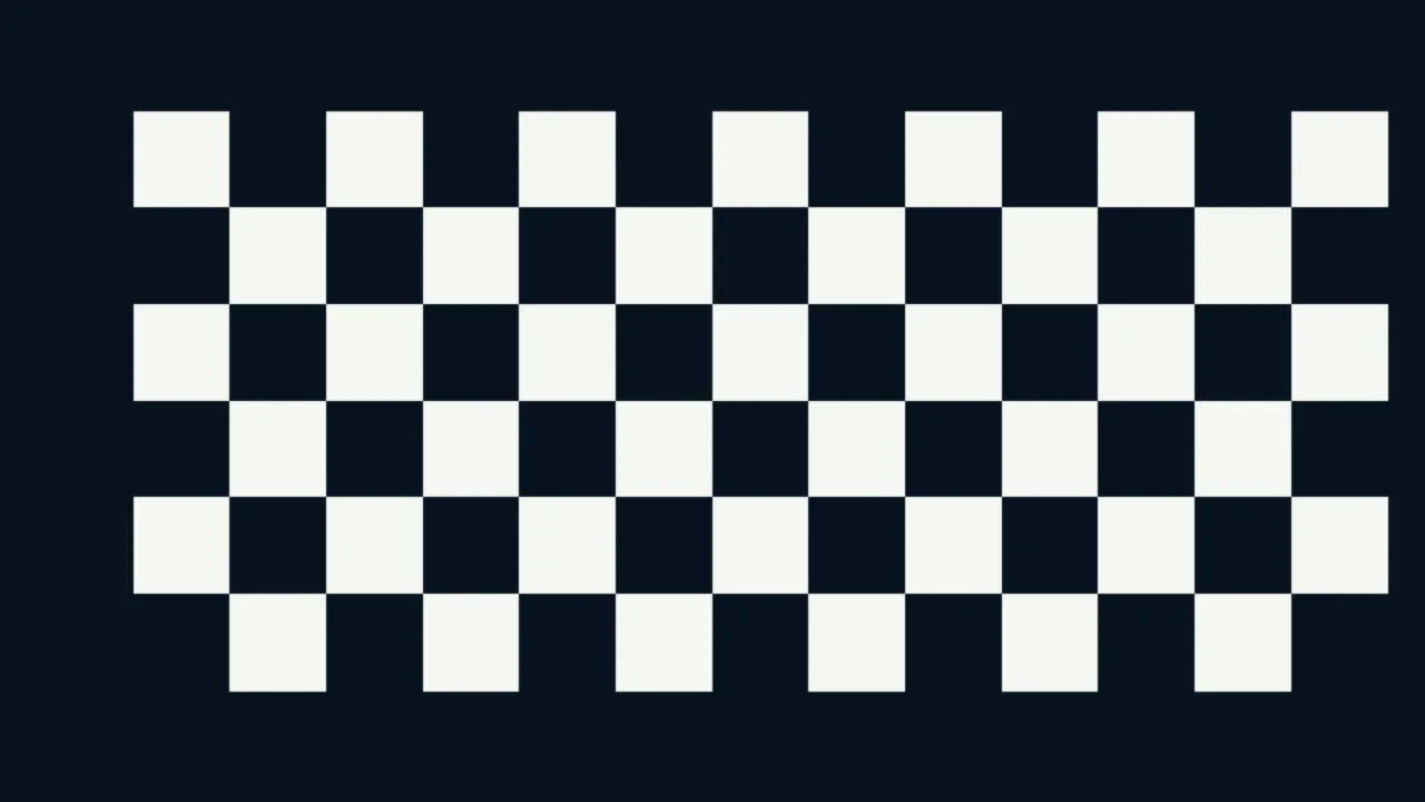 Abstract illustration of a checkered flag pattern over a dark track